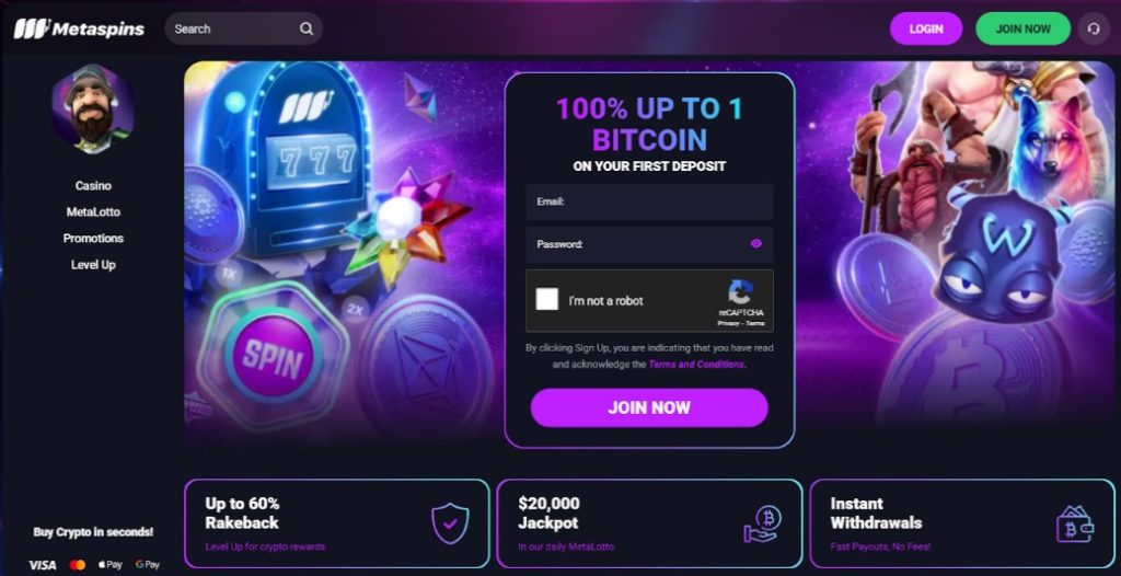 Metaspin - Popular Crypto sportsbook and Bitcoin Casino With Free Spins (3.55)