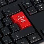 How To Maintain Formatting And Links When Converting Word To PDF converting concept docx to pdf on keyboard