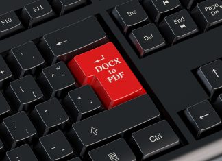 How To Maintain Formatting And Links When Converting Word To PDF converting concept docx to pdf on keyboard