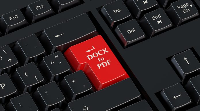 converting concept docx to pdf on keyboard