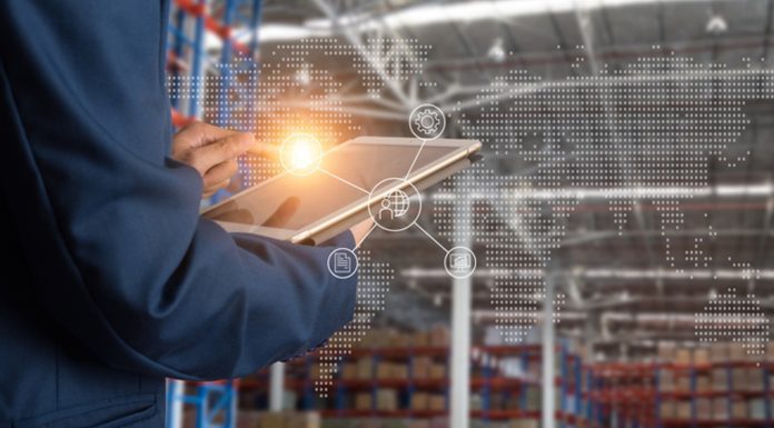 The Evolution of Modern Logistics: How Dynamics 365 Supply Chain Management is Paving the Way Logistic and transport concept Businessman manager using tablet check and control and planning for Modern Trade warehouse logistics.