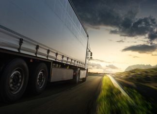 Truck on the road