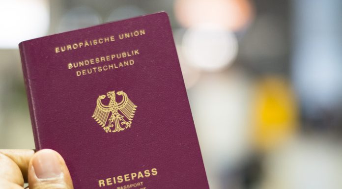 Passenger holding German passport