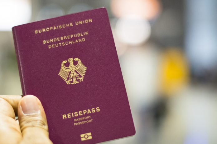 Passenger holding German passport