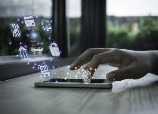 The Importance of KYC in Banking: Ensuring Security and Trust Businessman using smartphone and fingerprint scanning unlock and online banking and icon on network connection