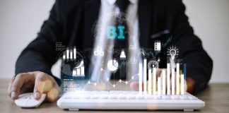 Unleashing the Power of Business Intelligence Through Bold BI Business, Technology, Internet and network concept. people working on the future, select on the virtual display: Business intelligence