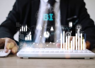 Unleashing the Power of Business Intelligence Through Bold BI Business, Technology, Internet and network concept. people working on the future, select on the virtual display: Business intelligence