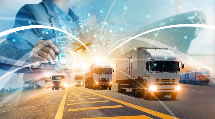 Transport and logistic concept, Manager and engineer checking and control logistic network distribution and customer data for logistic Import export on global network background