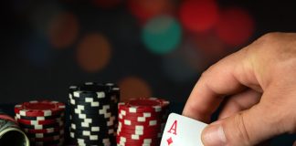 Poker Etiquette Rules Worth Knowing The player takes out an ace of diamonds from a deck of cards in a game of poker. Winning depends on luck