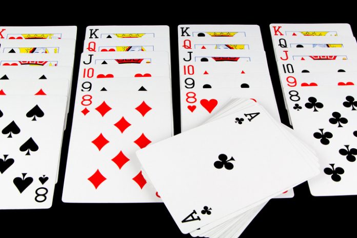 Playing Cards Game on Black Background