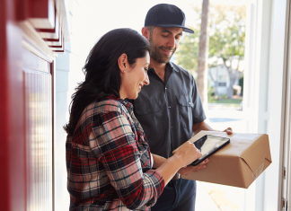 Courier package delivery