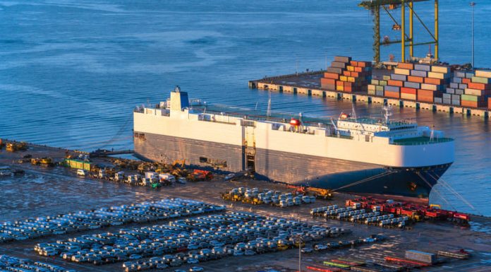 Ship anchored at the terminal