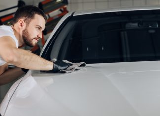 Waxing car