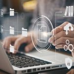 The Future of Document Management: The Role of AI in Document Processing Businessman using a computer to document management concept, online documentation database and digital file storage system or software, records keeping, database technology, file access, doc sharing.