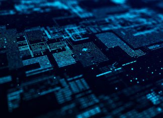 Computer technology background. Digital data flow. Network connection structure. Big data visualization. 3d rendering.