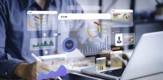Harnessing the Potential: Vector Search and Vector Database Solutions for Modern Information Retrieval An analyst uses a computer and dashboard for data business analysis and Data Management System with KPI and metrics connected to the database for technology finance, operations, sales, marketing