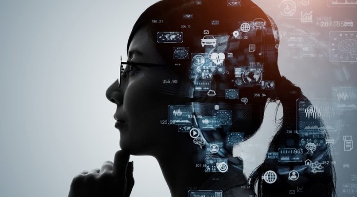 AI (Artificial Intelligence) concept. Deep learning. Digital transformation.