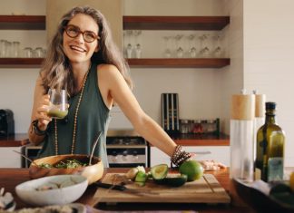 Healthy senior woman smiling