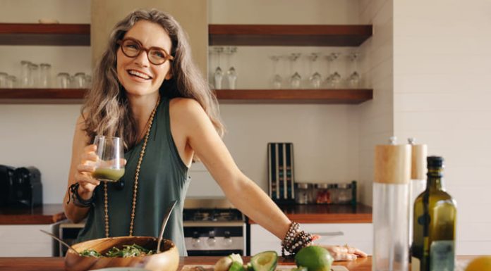 Healthy senior woman smiling