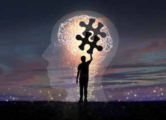 silhouette and a jigsaw puzzle