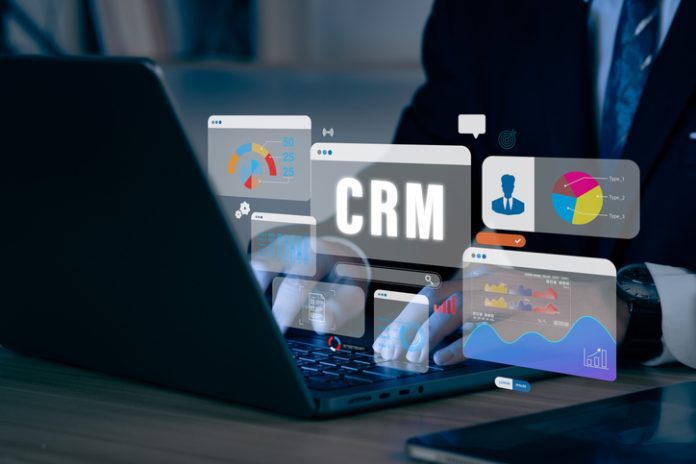 Businessman working with laptop to CRM Customer Relationship Management Business Internet Techology Concept. Businessman working with laptop to CRM Customer Relationship Management Business Internet Techology Concept.