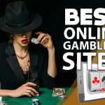 Sitting woman with best online gambling text