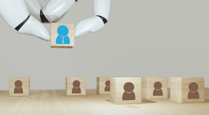 Why AI is the Perfect Match for a Skills-based Hiring Approach Search by image or video 3d rendering Robot hand put ,pick or choose the one who got idea or special or right man for job