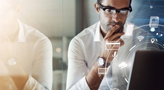 business man thinking and digital transformation