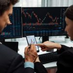 trader with trading graph on monitor