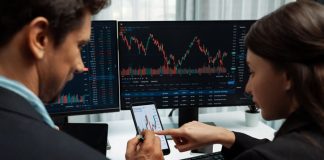 Take Profit Trader vs TopStep: Comparing These Two Prop Firms trader with trading graph on monitor