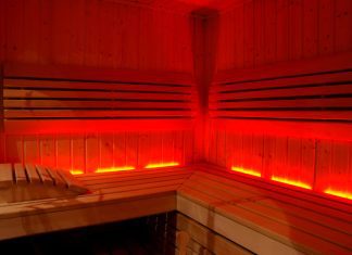 red light in sauna