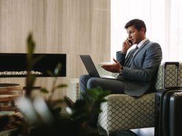business man talking to someone on the phone