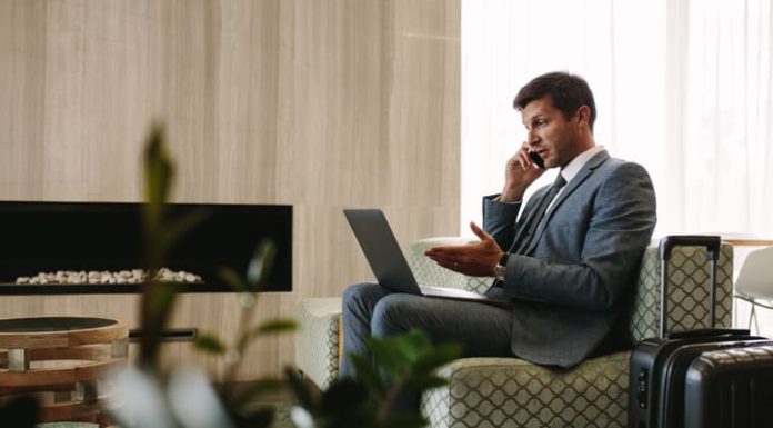 business man talking to someone on the phone