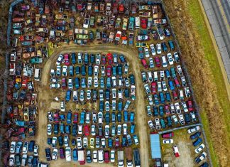 Supporting Local Economies through Auto Recycling Top photo of junkyard