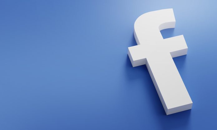 Facebook Logo Minimal Simple Design Template. Copy Space 3D facebook logo