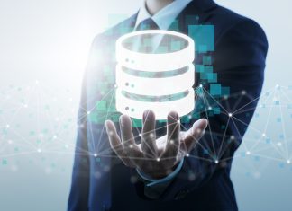 Businessperson and data base icon