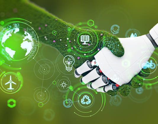 The Race to Net Zero: How AI Can be Harnessed to Meet the Growing Demand for Green Skills Technology and Green Nature handshake