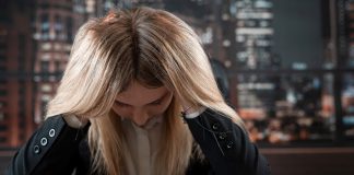 upset woman losses poker game in casino, risk