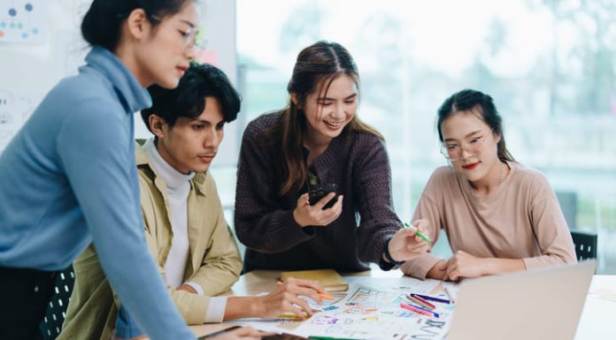 Crafting a Winning Online Presence: Strategies for Exceptional Business Website Design Team of web designers planning and strategising for new design