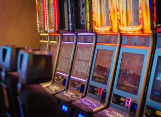 Slot machine in casino