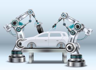 Robotic Arm Realistic Composition