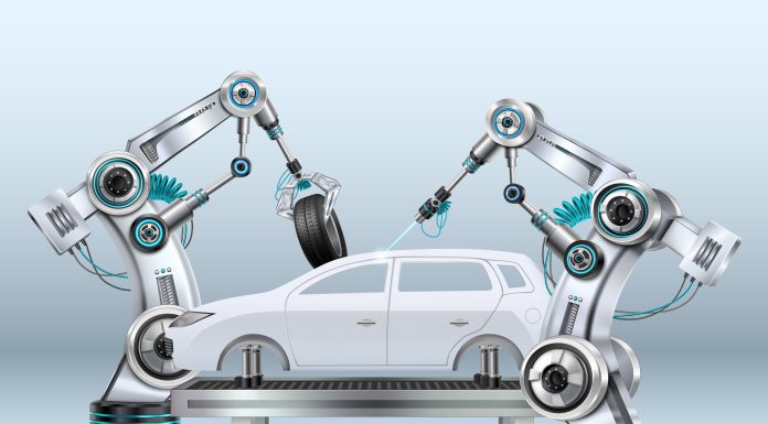 Robotic Arm Realistic Composition