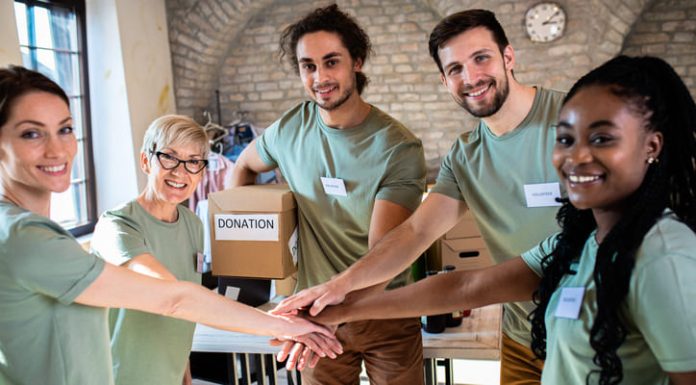 Volunteers in charity community