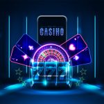 Online casino, playing cards and slot machine