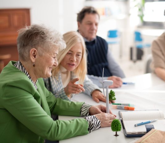 community meeting or a discussion between residents and energy professionals