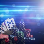 casino chips, dice and playing cards