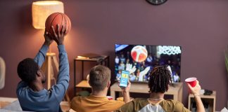 Basketball match at home