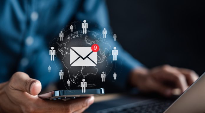 How to Build a Highly Successful Email Marketing Funnel for Conversions Businessman sending emails by laptop and smartphone to customers