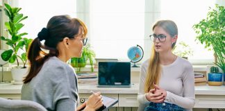 Teenage girl counseling