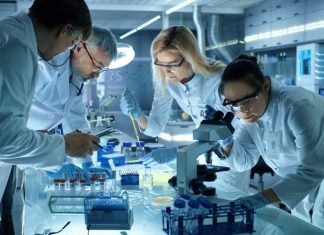 Scientists working on a new experiment
